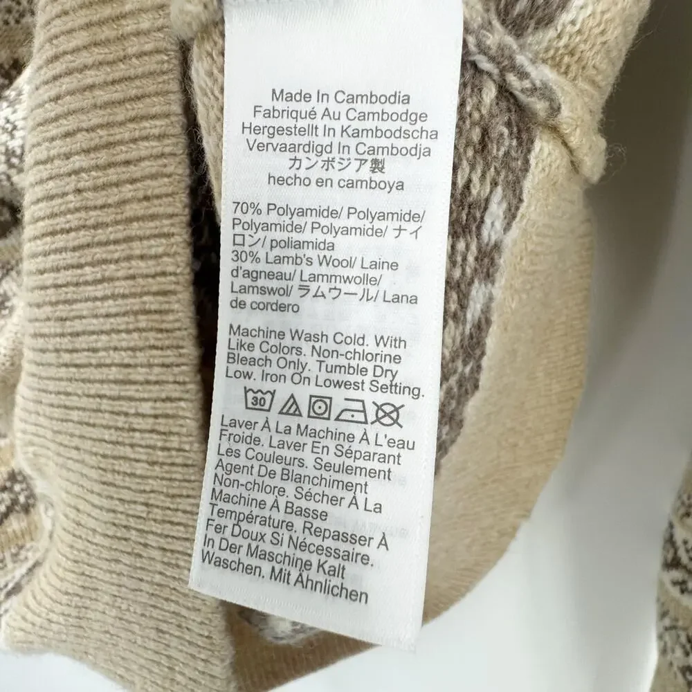 J. Crew Super Soft Lambswool-Blend Fair Isle Crewneck Sweater Size Medium NWT